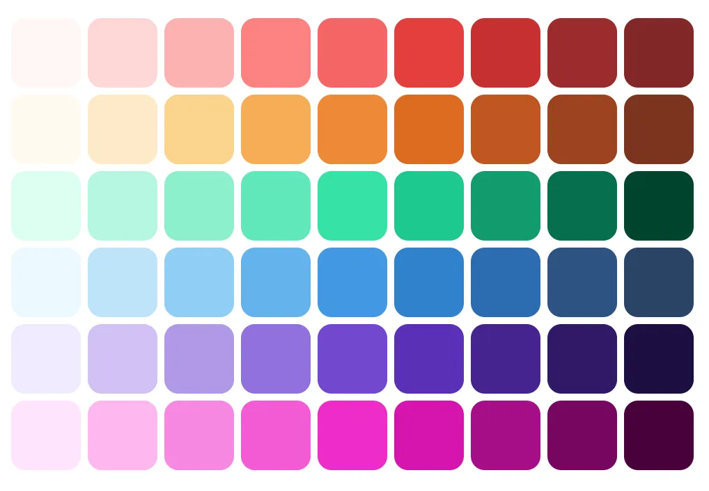 Palettes de couleurs du thème par défaut