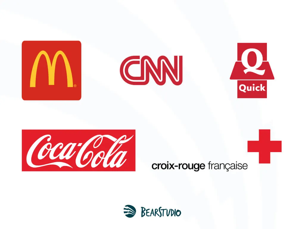 comparaison de logos rouges